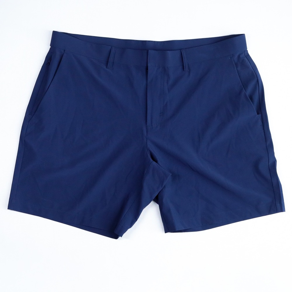 Fabletics Only Tech Short Mens 38 Navy‎ Blue Stretch Water Resistant Golf NWT